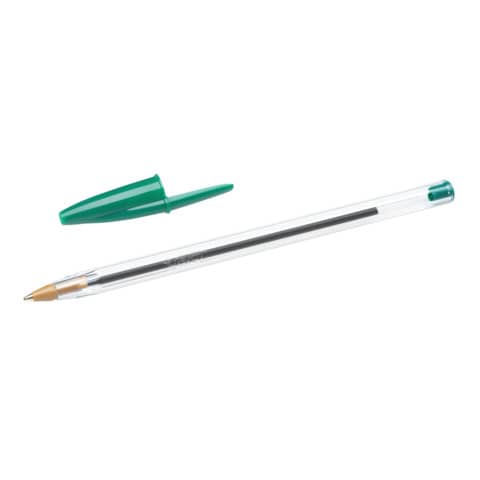 Penna a sfera BIC Cristal M punta 1 mm verde Conf. 50 pezzi - 8373629